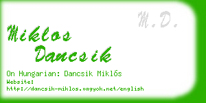 miklos dancsik business card