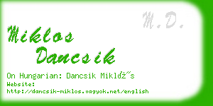 miklos dancsik business card